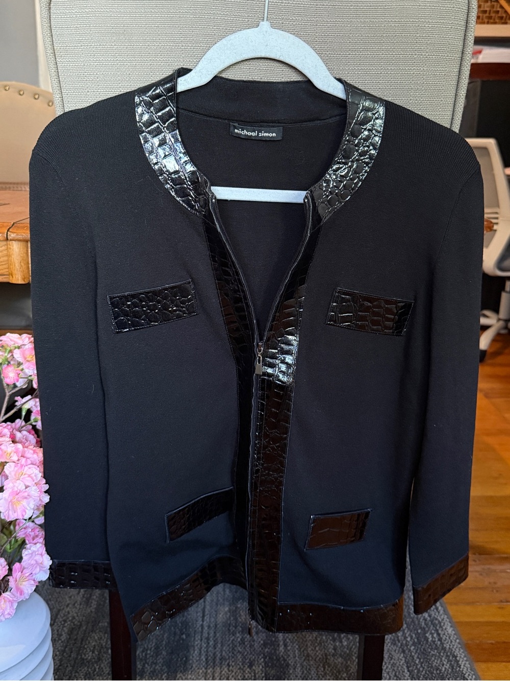 Vintage Michael Simon Black Textured Blazer